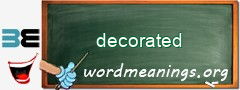 WordMeaning blackboard for decorated